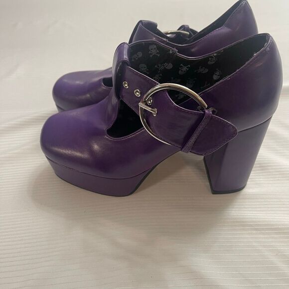 Lamoda Purple Chunky Platform Heels Size 8 - Picture 1 of 10
